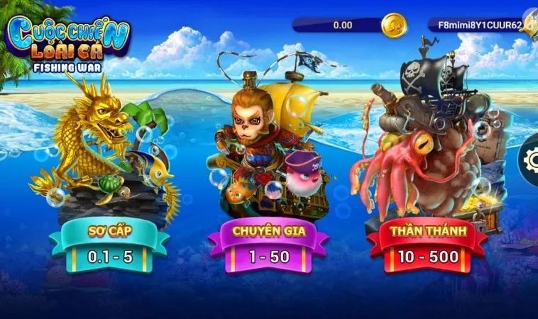 Các phòng chơi Bắn Cá Đại Chiến B52 tại Fun88